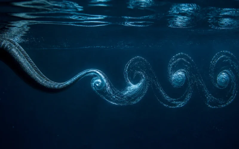Estructura del vórtice y fuerzas fluidas en la natación undulante