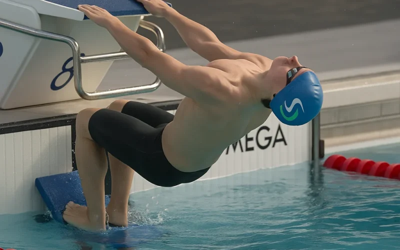 Uso de back plate y cuña en la salida de natación a dorso